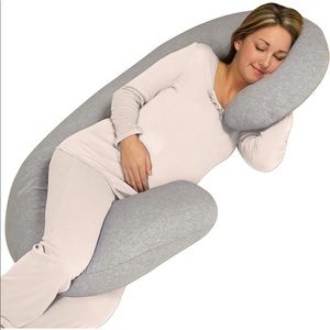 Leachco Snoogle Chic Jersey Total Body pillow & Heather Gray cover